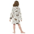 thumbnail image 4 of FORMRS Niños Bathrobe Unisex Hooded Robe Soft Plush Pajamas Sleepwear, Size 2-3T, Light Gray Bears, 4 of 7