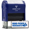 thumbnail image 2 of (3 pack) All Quality Hand-Picked Ingredients Self-Inking Rubber Stamp | Handcrafted Products (Blue Ink) - Q-200, 2 of 7