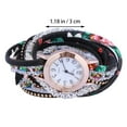 thumbnail image 3 of FRCOLOR Women's Wrapped Lady Bracelet Watch Candy Color Silver Quartz Watch Bracelet (Black), 3 of 8