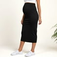 thumbnail image 2 of Lispipm Pregnant High Waist Skirt for Women Soft Solid Color Bodycon Skirt Fashion Maternity Clothes for Work and Shopping Black L, 2 of 6