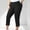 Black, variant on Plus Size Capri Leggings with Pockets for Women, High Waisted Black Workout Yoga Leggings