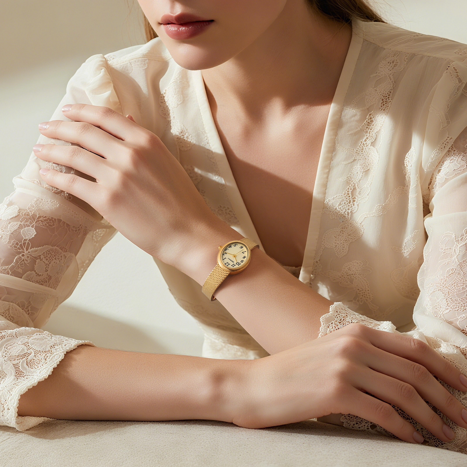 BERNY Small Gold Watches for Women, Dainty Easy to Read Oval Dial, Vintage Stainless Steel Bracelet Watch, Adjustable Mesh Band, Waterproof, Luxury Ladies Analog Quartz Wrist Watch Gifts (Gold)