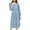 Blue, variant on qolati Women Bathrobe Cotton Kimonos Long Sleeve Knitted Lightweight Soft Sleepwear V-Neck Nightgown with Belted Casual Ladies Loungwear Robes for women