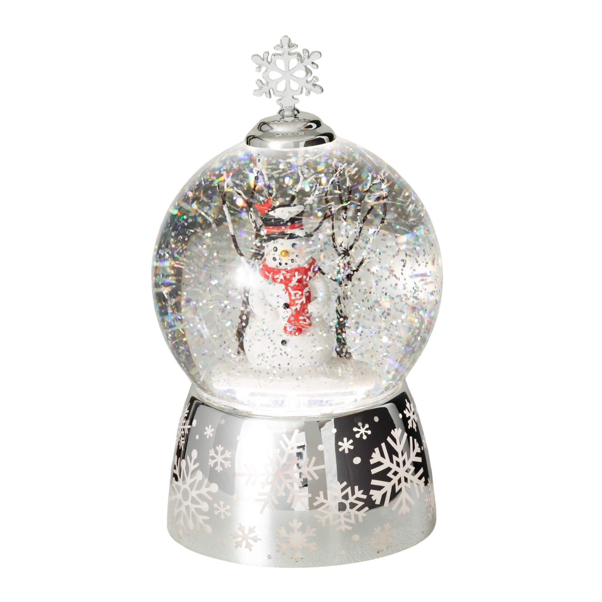 8.5"H Sullivans Christmas Lighted Snowman Shimmer Dome, Black-White