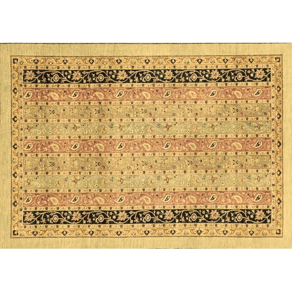 Ahgly Company Indoor Rectangle Oriental Brown Modern Area Rugs, 8' x 10'