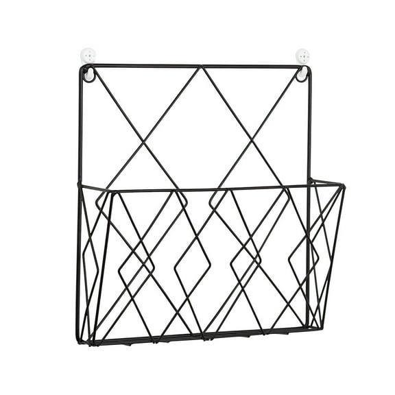 Metal Book Wall Holder – Iron Wall Rack Storage Organizer for Magazines, Novels, Recipes, Office & Home