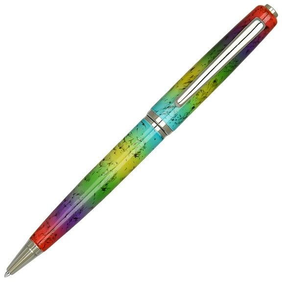 Clara Twist Rainbow Ballpoint Pen - Medium Tip Point 0.7mm Black Ink Refill