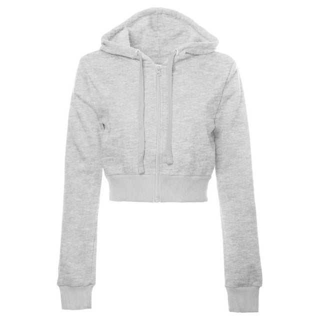 Kcodviy Chandail pour Femme Uni Décontracté Basique Chandail pour Femme à Fermeture Éclair Manches Longues à Fermeture Éclair Chandail pour Femme Court Chandail à Capuchon Veste