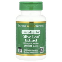 California Gold Nutrition EuroHerbs™, Olive Leaf Extract, Euromed Quality, 500 mg, 60 Veggie Capsules