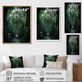thumbnail image 4 of Designart "Oasis Of Black And Green Dreamcatcher I" Dream catcher Floater Framed Canvas Wall Art, 4 of 5
