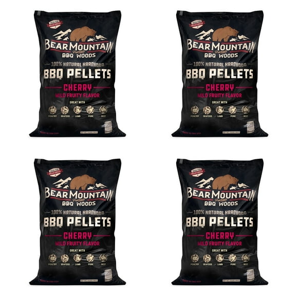 Bear Mountain Granules Fumoir à la Cerise en Bois Franc Naturel pour Barbecue, 20 Lb (Lot de 4)