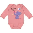 thumbnail image 3 of Inktastic Yara Happy Mothers Day Purple Elephant and Bee Gorgeous Girls Long Sleeve Baby Bodysuit, 3 of 5