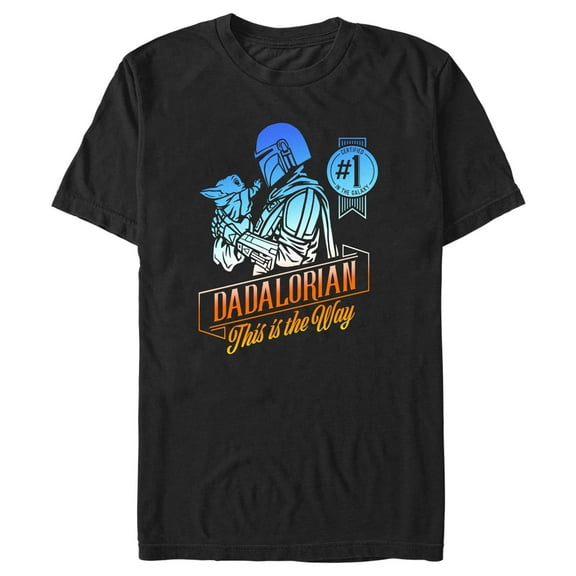 Men's Star Wars: The Mandalorian Father's Day This Is the Way Badge  Graphic Tee Black 3X Large
