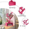 thumbnail image 4 of LEYAOYAO Zigzag Tree Book Shelf, 5 Tier Black Tree Bookshelf,Desktop Bookcase, Modern Desk Display Storage Bookshelf for Study, Pink, 4 of 8