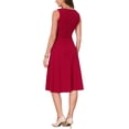 thumbnail image 3 of INSPIRE CHIC Vintage Work Dress for Women A-Line Square Neck Sleeveless Office Formal Evening Midi Dresses M Dark Red, 3 of 6