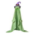 thumbnail image 2 of JuDWoC Wearable Hooded Halloween Blanket Soft Flannel Fleece Blanket Novelty Black Cat & Witch Halloween Costume Hooded Blanket Wrap for Adults 82.7*66.9in, 2 of 5