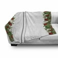 thumbnail image 3 of Christmas Soft Flannel Fleece Blanket, Xmas Ornaments with Pine Spikes Red Berries Holiday Eve Themed Art, Cozy Plush for Indoor and Outdoor Use, 70" x 90", Dark Green Red and Grey, by Ambesonne, 3 of 6