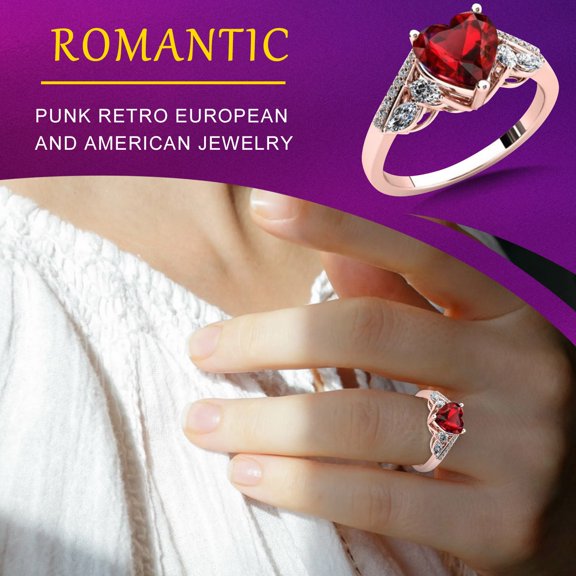 YYKihy Women Ring Colorful Zircon Wedding Jewelry Rings Size Alloy 6-10 Gift Finger