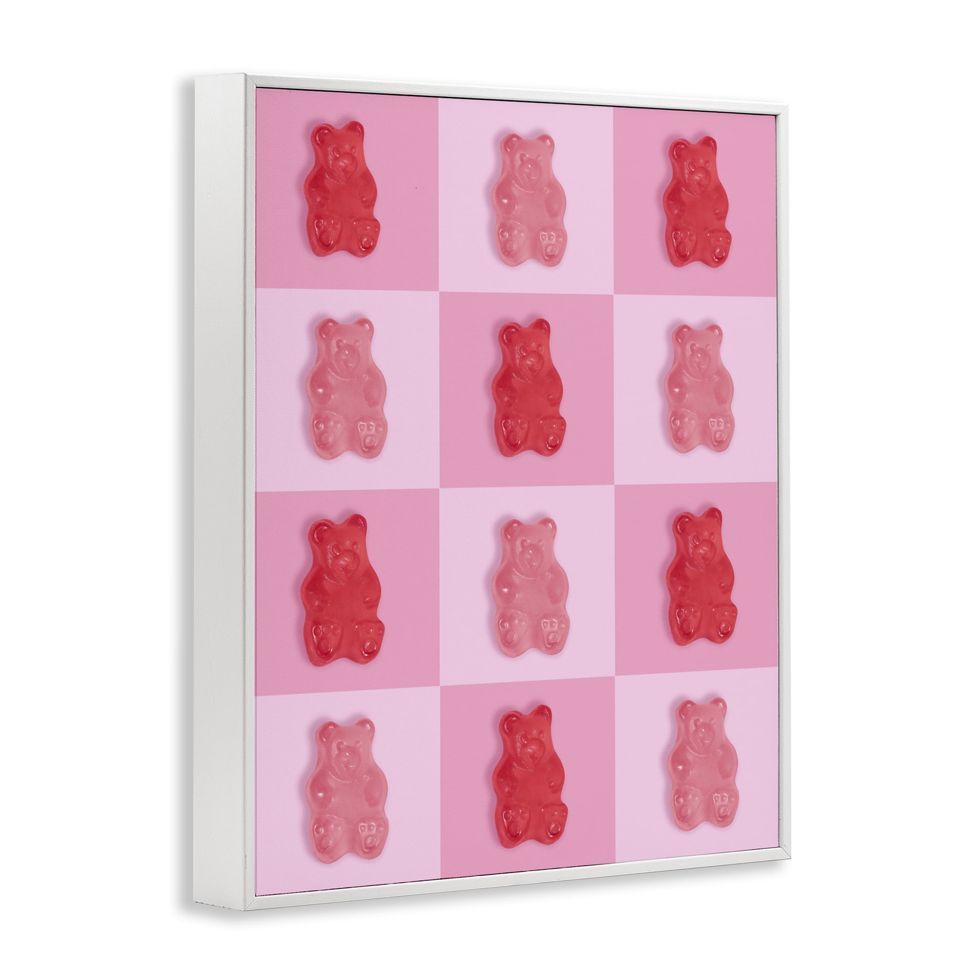 Stupell Industries Pink & Red Candy Bears White Framed Giclee Art, design by LISH Creative