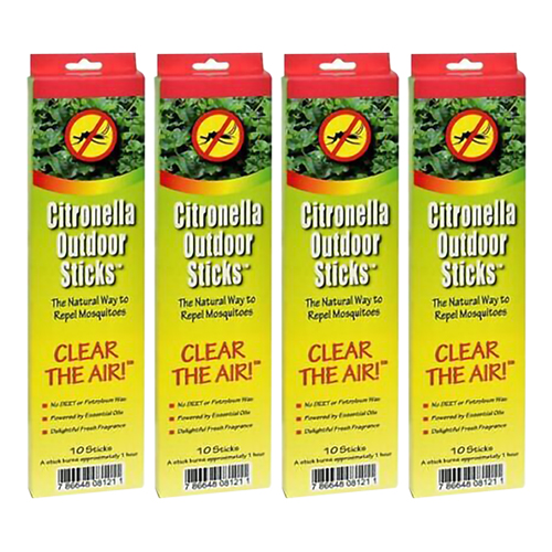 NeemAura Naturals Citronella Outdoor Sticks 10 Sticks ( 4 Pack
