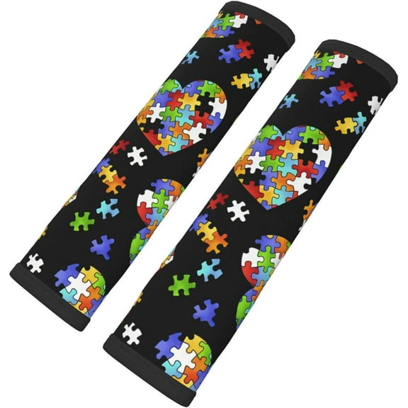 Autism Awareness Car Seat Belt Pad Cover Safety Seatbelt Protector Pack of 2 Car Interior Decor