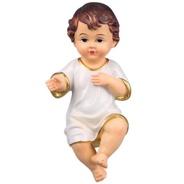 1 pieza Mini estatua de Jesús Niño, adorno religioso, figura de resina de santo bebé (S)