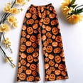 thumbnail image 6 of Hearthz Fleece Pajama Ghost Pumpkin Spider Web Graphic Pj Bottoms for Women Halloween Fall Winter Women Pajamas Fleece Pajama Pants, 6 of 6