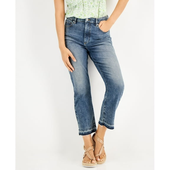 INC International Concepts Womens Cropped High Rise Jeans Dark Indigo 4