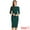 Deep Green, variant on DARING DIVA Elegant Boat Neck 3/4 Sleeves Midi Split Sheath Dress XS Sky Blue