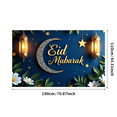 thumbnail image 3 of LUUFILx Eid Mubarak Banner Ramadan Mubarak Backdrop Moon Stars Lantern Decorations Party Supplies Festival Celebrations Home Decor Event Decoration Photography Props, 3 of 9