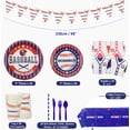 thumbnail image 2 of Baseball Party Supplies - Baseball Tableware Kit Including Plates, Cups, Napkins, Spoons, Knives, Forks, Tablecloth, Banner, Sports Party Pack for Kids, Baseball Fans Birthday Decor, Serves 20, 2 of 7