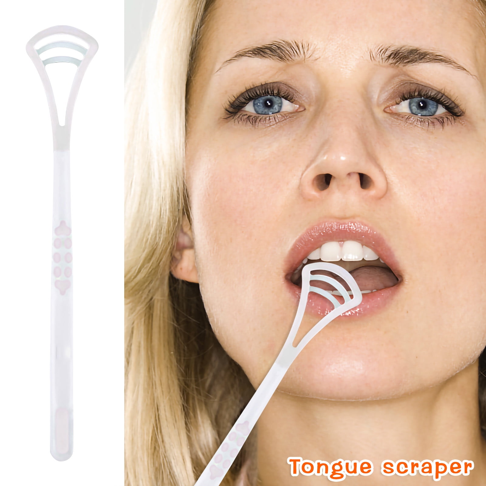 EJWQWQE Tongue Cleaner Stainless Tongue Scraper Tongue Brush Adult Bad
