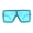 Blue, variant on Rhinestone Rock and Roll Bling Oversize Flat Top Plastic Sunglasses All Black