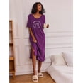 thumbnail image 3 of Ekouaer Long Nightgown for Women Short Sleeve Sleepwear Plus Size Loungewear with Pockets, 3 of 6