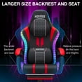 thumbnail image 6 of Hoffree Big and Tall Gaming Chair with Speakers Office Chair with Footrest Heavy Duty Gamer Chair with Lumbar Support Height Adjustable 360-Swivel Seat and Headrest for Adults, 400lbs, 6 of 11