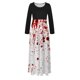 thumbnail image 4 of Vestido largo de manga larga con cuello redondo y estampado de Halloween para mujer Fridja  yut2769, 4 of 6