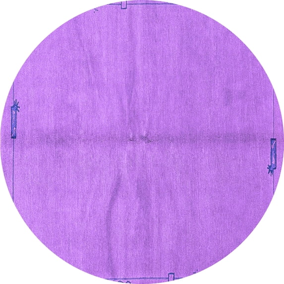 Ahgly Company Indoor Round Abstract Purple Modern Area Rugs, 5' Round