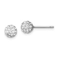thumbnail image 5 of 925 Sterling Silver Rhodium-plate Set of 3 Mother of Pearl (MOP) / Crystal Front Back Earrings, 5 of 7