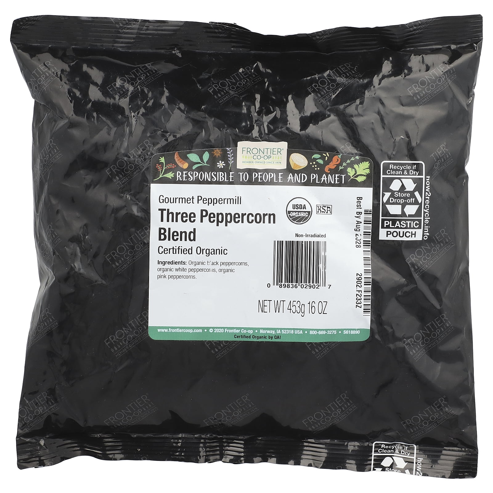 Frontier Co-op 2902 3-Pepper Peppermill Blend, Organic 1 lb.