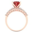 thumbnail image 4 of 2.66 ct Brilliant Princess Cut Natural Garnet 18K Rose Gold Solitaire with Accents Engagement Bridal Wedding Ring Band Set size 3.5, 4 of 7
