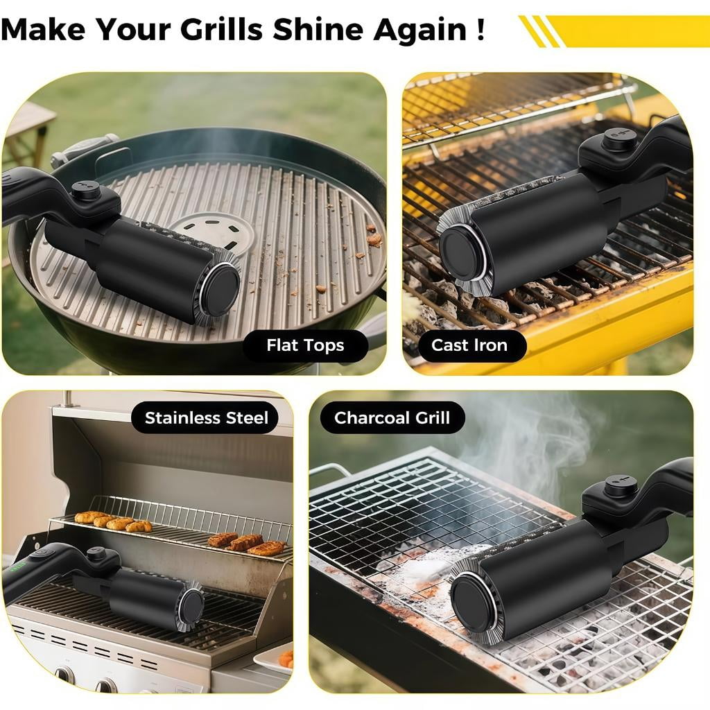 Giaone Adjustable Speed Grill Brush With Rechargeable Battery For All Grill Types
