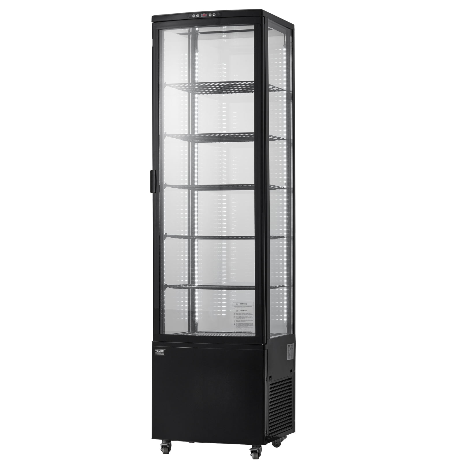 VEVOR Refrigerated Display Case, 9.8 Cu.Ft./278L Large Pastry Display Case, 5-Tier Commercial Display Refrigerator with LED Lighting, TURBO Cooling, Frost-Free Air-Cooling, for Bakery