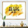 thumbnail image 2 of Designart 'Only Dead Fish Go With The Flow On Yellow Strokes' Modern Framed Canvas Wall Art Print, 2 of 5
