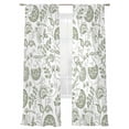 thumbnail image 2 of Boho Sage Green Floral Semi Sheer Curtains 96 Inch Length 2 Panels Set, Vintage Farmhouse Paisley Plant Sheer Kitchen Curtain Privacy Voile Window Curtain for Living Room Bedroom Rod Pocket Drapes, 2 of 7
