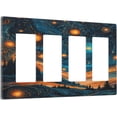 thumbnail image 2 of Abstract Sky with Star Forest Light Switch Cover 4 Gang Rocker Decora Outlet Covers Wall Plate Decorative Switchplate Electrical Faceplate GFCI for Farmhouse Living Bedroom Decor, 2 of 5