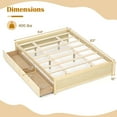 thumbnail image 3 of Costway Queen Size Wooden Bed Frame with 2 Rolling Storage Drawers Wood Slat Support Natural, 3 of 10