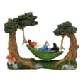 thumbnail image 3 of Whimsical Bookworm Gnome Sleeping On Hammock by Forest Trees Figurine Decor, 3 of 7