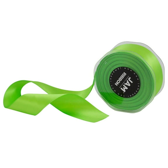 JAM Paper Lime Green Ribbon, 1 1/2in x 25yds, 1 Pack