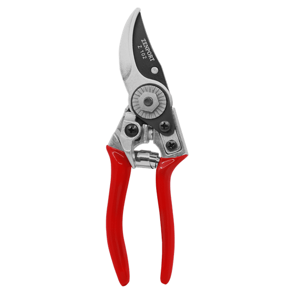 Zenport Z102 Swiss Style Hand Bypass Pruner, 7-Inch, 1.75 Inch Blades, Red
