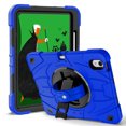 thumbnail image 2 of For iPad 10th Gen 10.9"(2022) Case,Kids Friendly,With Rotatable Adjustable Hand Strap,Retractable Kickstand,Shoulder Strap,Shockproof Anti-fall Rugged Heavy Duty Tablet Case Cover,Blue, 2 of 11